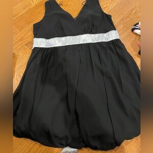 London Times Black Dress with Silver Band